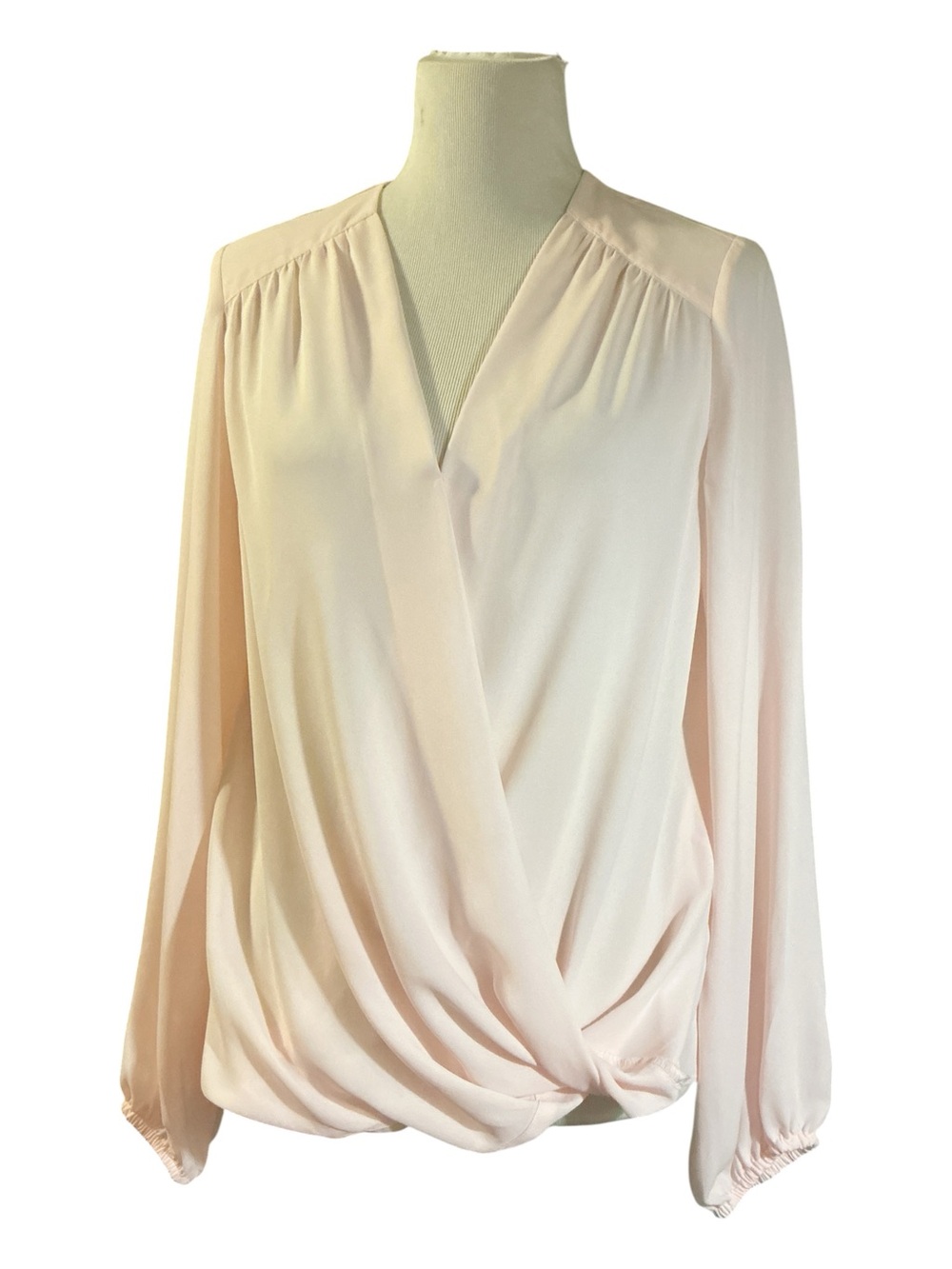 Women’s Wrap Front Blouse - Light Pink